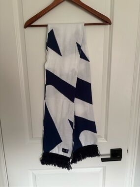 Corona Extra Two-Tone Navy and White Fringe Scarf